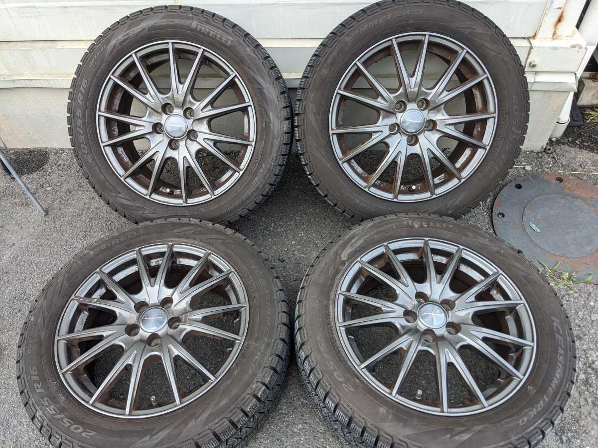 205/55/R16 5穴 バリ山 スタッドレスタイヤ 4本 プリウスなどに