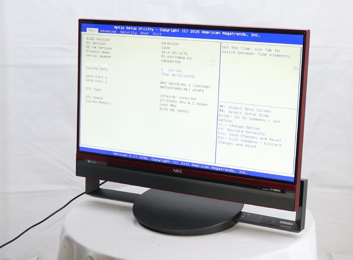 ジャンク品一体型パソコン NEC DA770/K Windows11 ジャンク品一体型パソコン NEC DA770/K Windows11