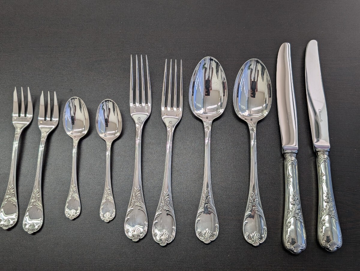 美品 クリストフル マルリー ケーキフォーク コーヒースプーン 12点 美品 クリストフル マルリー ケーキフォーク コーヒースプーン 12点