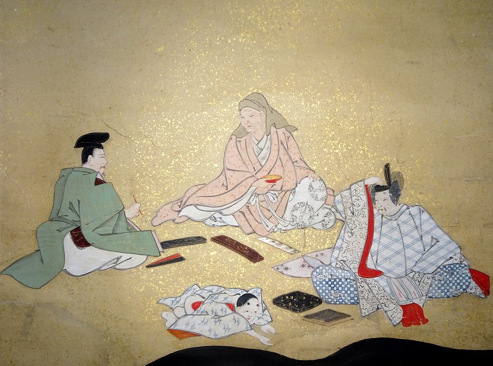 真作/土佐光種/大和絵人物画賛/布袋屋掛軸HJ-430 真作/土佐光種/大和絵人物画賛/布袋屋掛軸HJ-430 - メルカリ