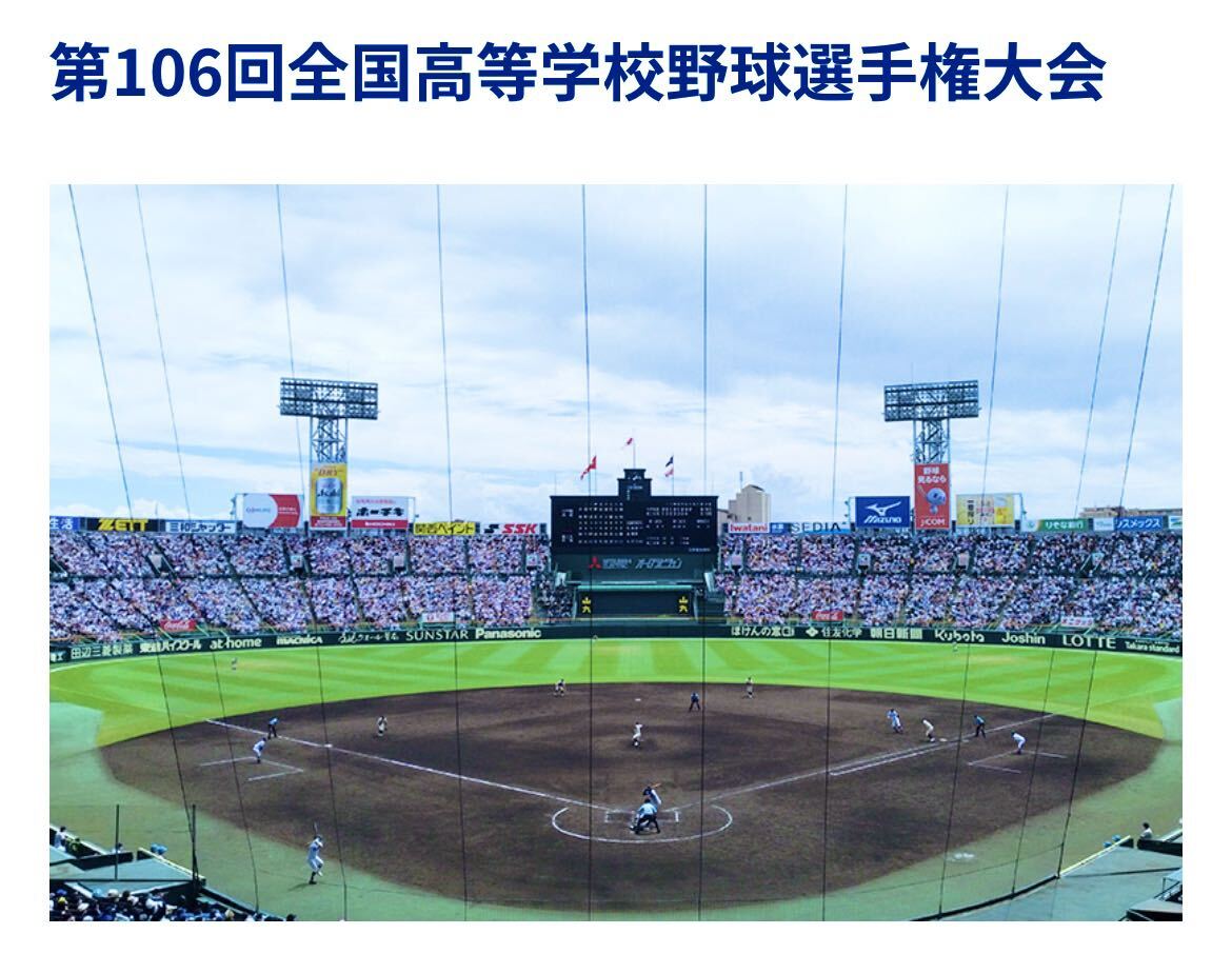 第106回全国高等学校野球選手権大会チケット✖️2 第106回全国高等学校野球選手権大会チケット✖️2 （高校野球