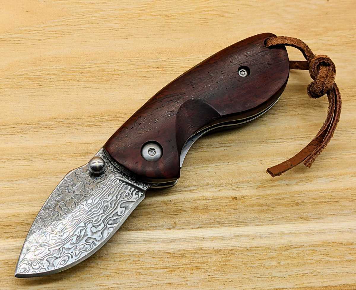 ダマスカス鋼のカミソリ　西洋剃刀　床屋　理容　牛角ハンドル　(3) ダマスカス鋼のカミソリ 西洋剃刀 床屋 理容 牛角ハンドル (1)