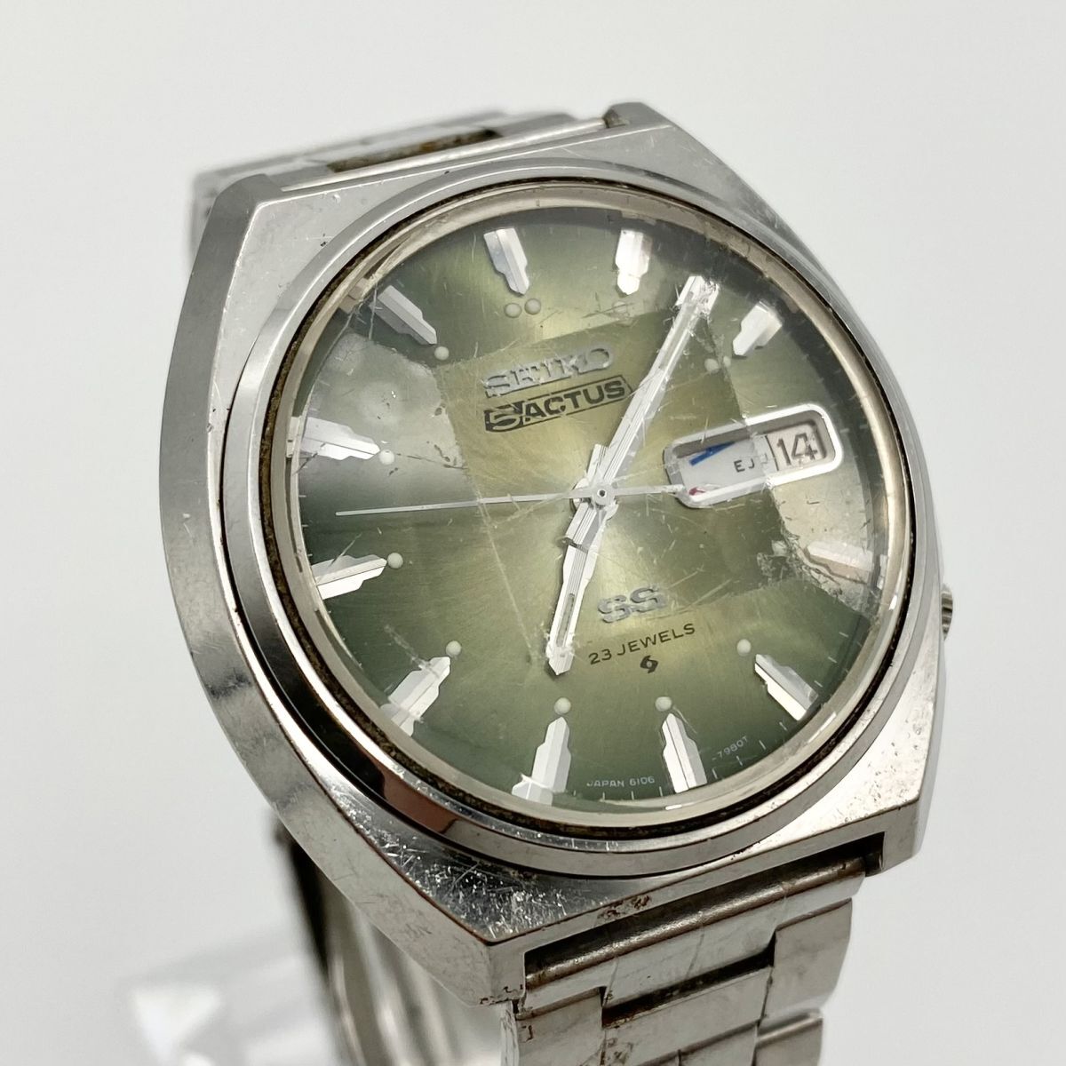 SEIKO 5 ACTUS SS 23JEWELS／6106-7700グリーン（h 必見