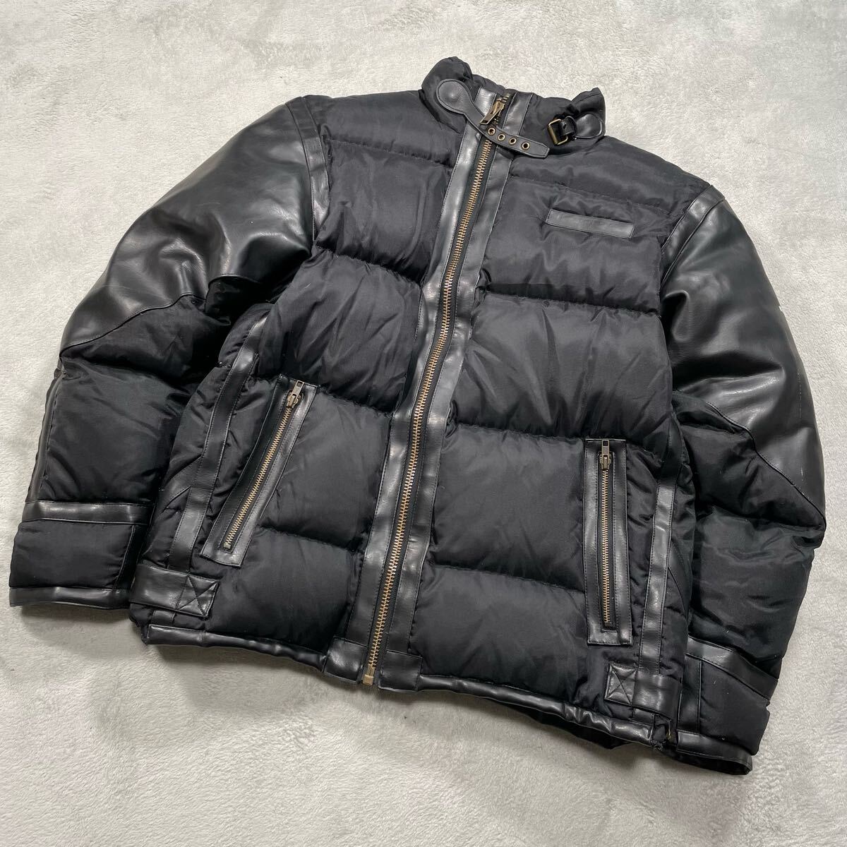 美品 カドヤ メンズ レザージャケット ライナー キルティング 3L 赤 