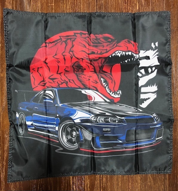 R34GT-Rディーラータペストリー非売品 送料無料】日産 R34 スカイライン GT-R V-SpecⅡ 日産ディーラー店頭
