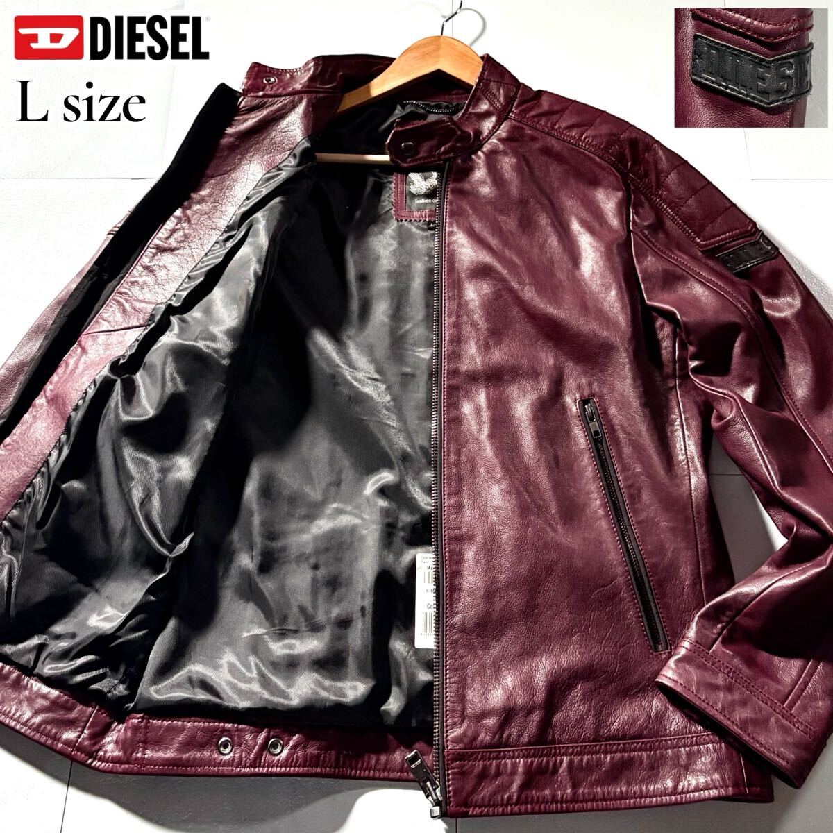 美品 DIESEL デニムジャケット 牛革 レザー（ブランドディーゼル 