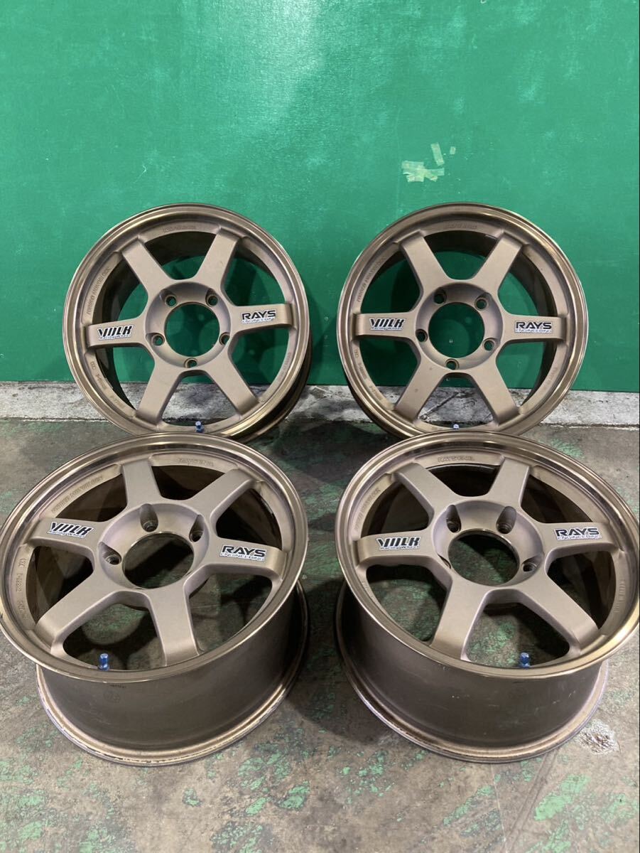 中古RAYS RAYS レイズ TE37V 14インチ 8.5J -5 4H 100 ブロンズ 2本 ボルク