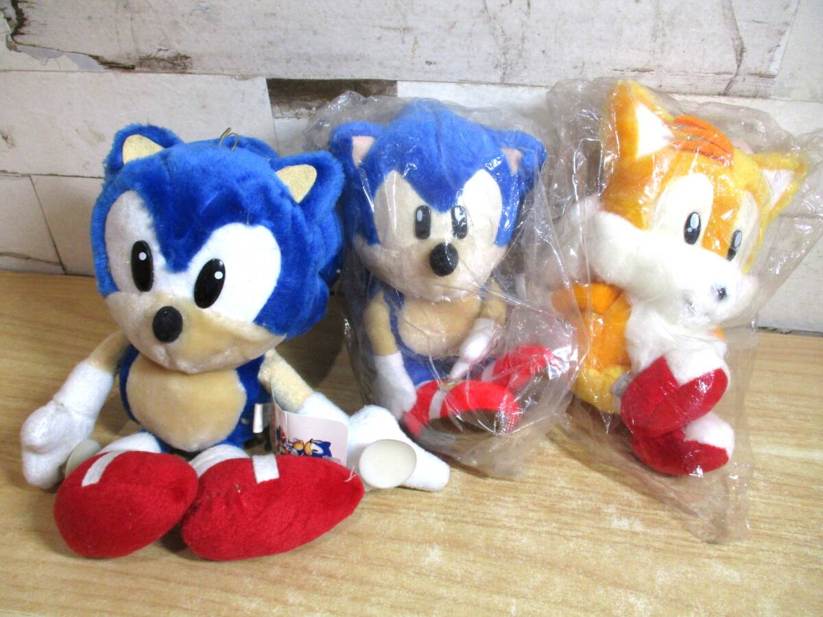 希少！紙タグなし*ソニック＆テイルス ペールカラー ぬいぐるみ 1998年