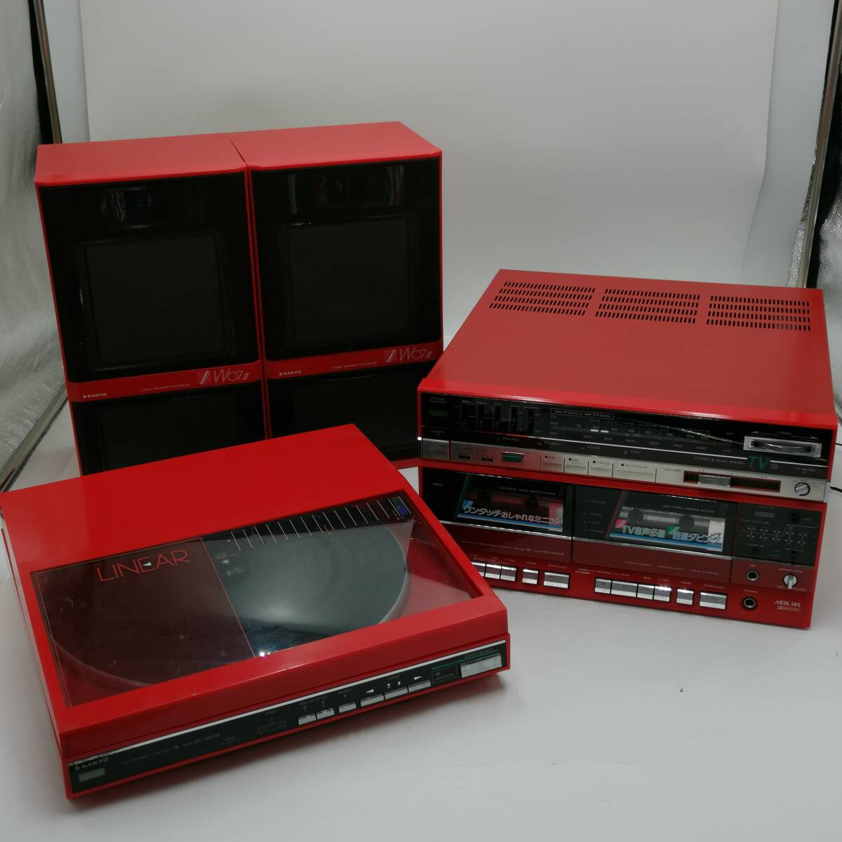 SANYO DCW-W03 コンポ テープカセット レコード 昭和レトロ 赤 SANYO DCW-W03 コンポ テープカセット レコード 昭和レトロ 赤 【公式