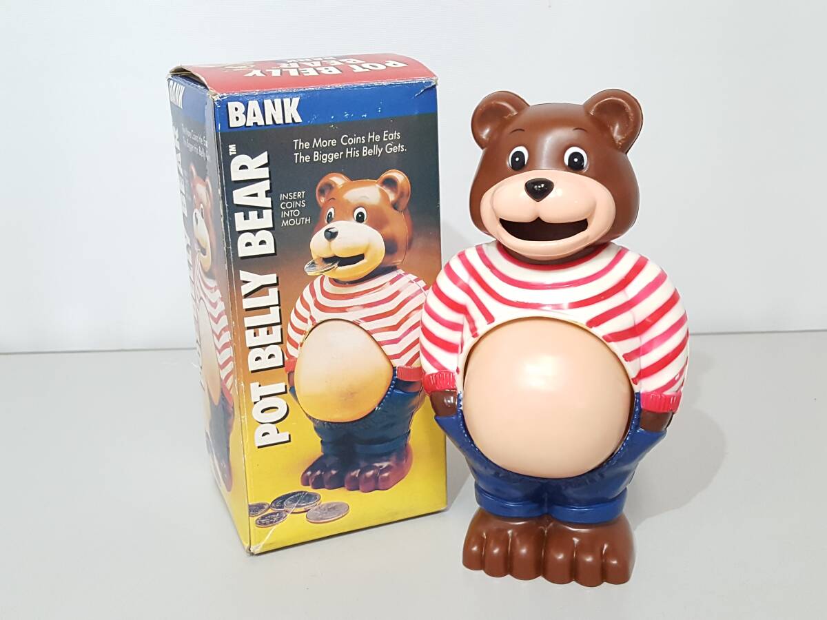 新品】未使用 POT BELLY BANK 貯まるとお腹が大きく膨らむクマの貯金箱