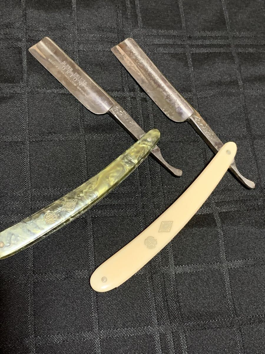 【傷や汚れあり】現状品 西洋剃刀 床屋 理容 剃刀 カミソリ KIKUBOSHI 菊星 理容用品 レザー 現状品 理容道具 ORION ...