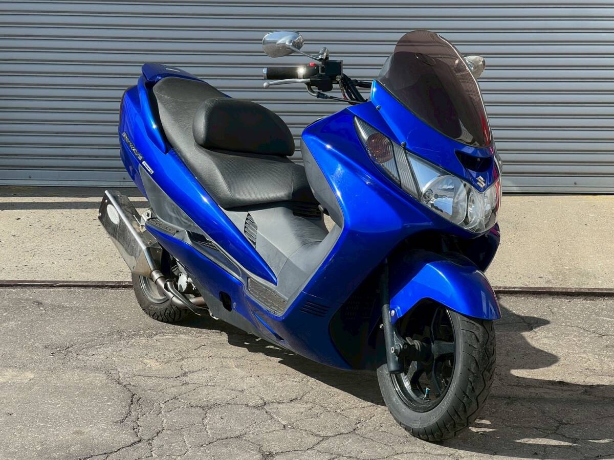 中古】SUZUKI スカイウェイブ250/400 GIVI製 ロングスクリーンCJ43A