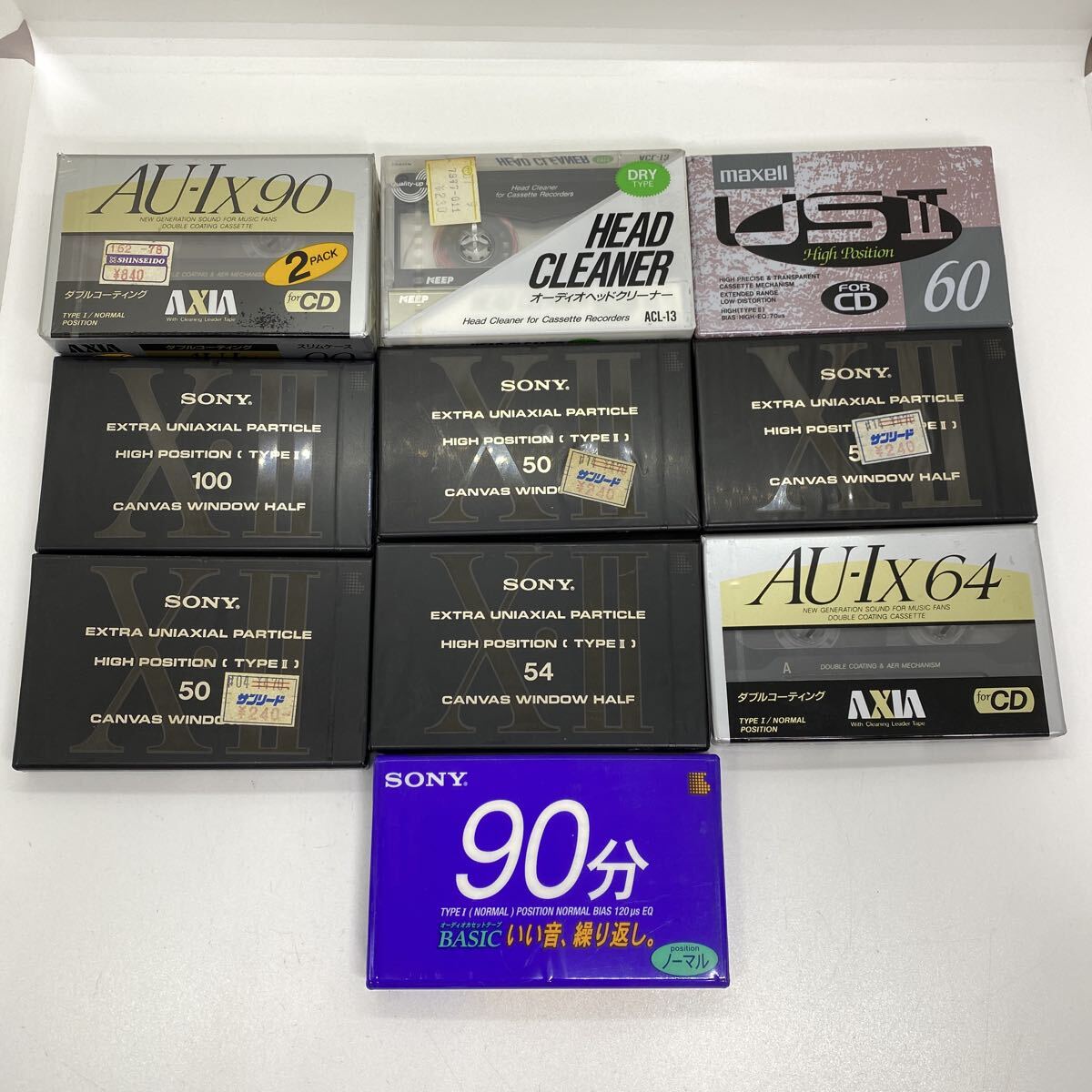 c*★未使用　 カセットテープ オーディオヘッドクリーナー まとめ売り SONY AXIA maxell ハイポジ ノーマル★の1番目の画像