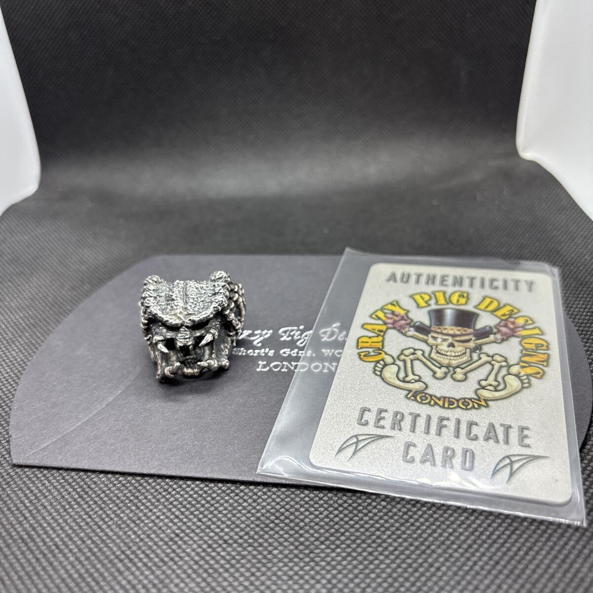 CRAZY PIG クレイジーピッグ Bone hand skull ring シルバー ラージ