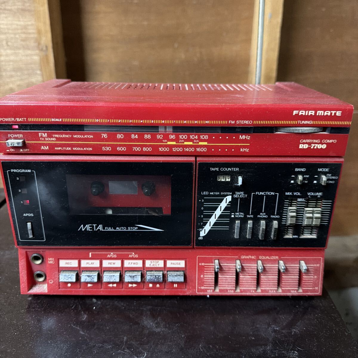 中古】昭和レトロ FAIR MATE フェアメイト RD-W99 ダブルカセット