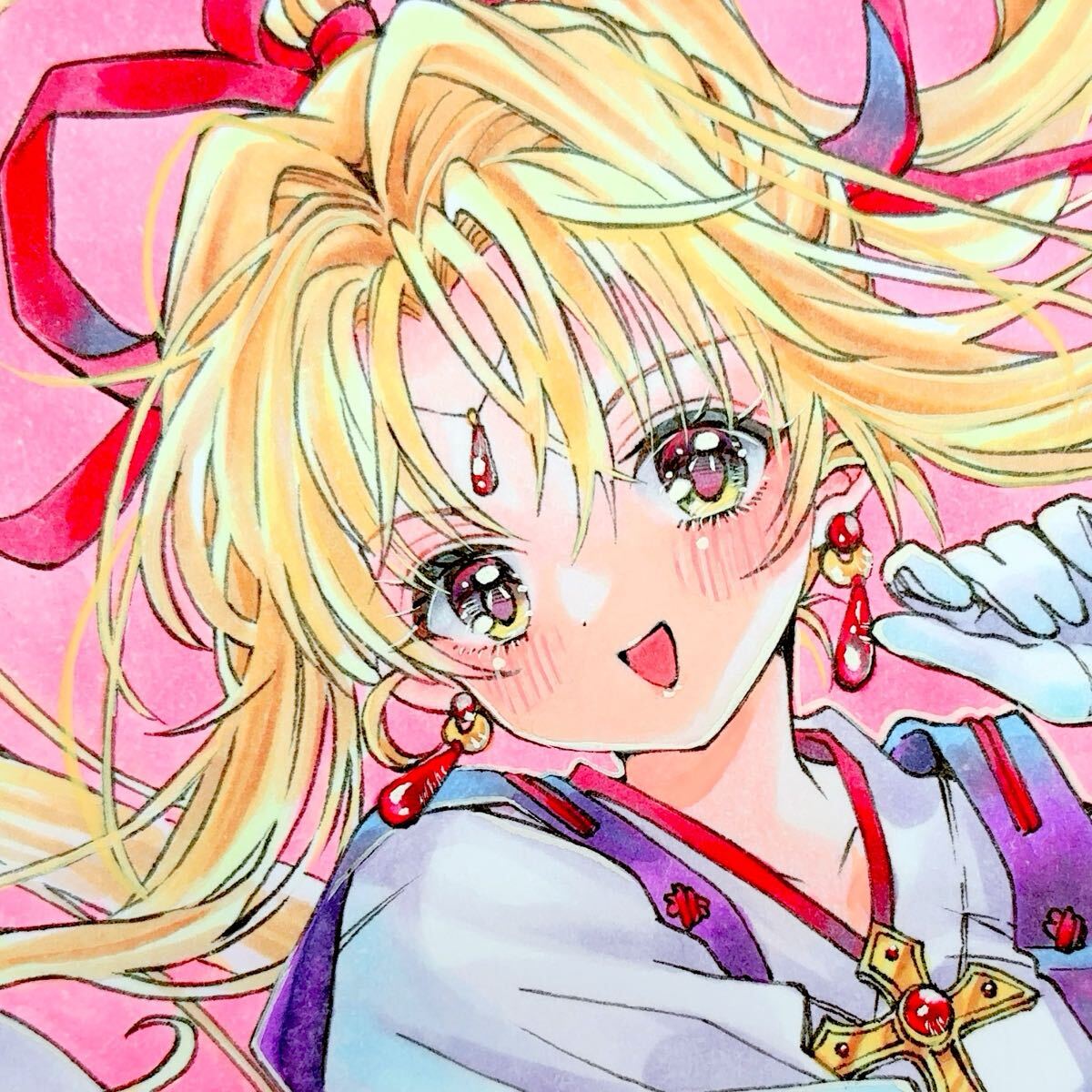 中古】神風怪盗ジャンヌ 種村有菜 サイン入り イラストカード 原画展