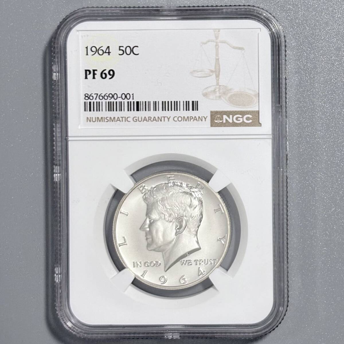 新品】アメリカ 1964年 ケネディ50セントプルーフ銀貨 NGC PF67 高鑑定 