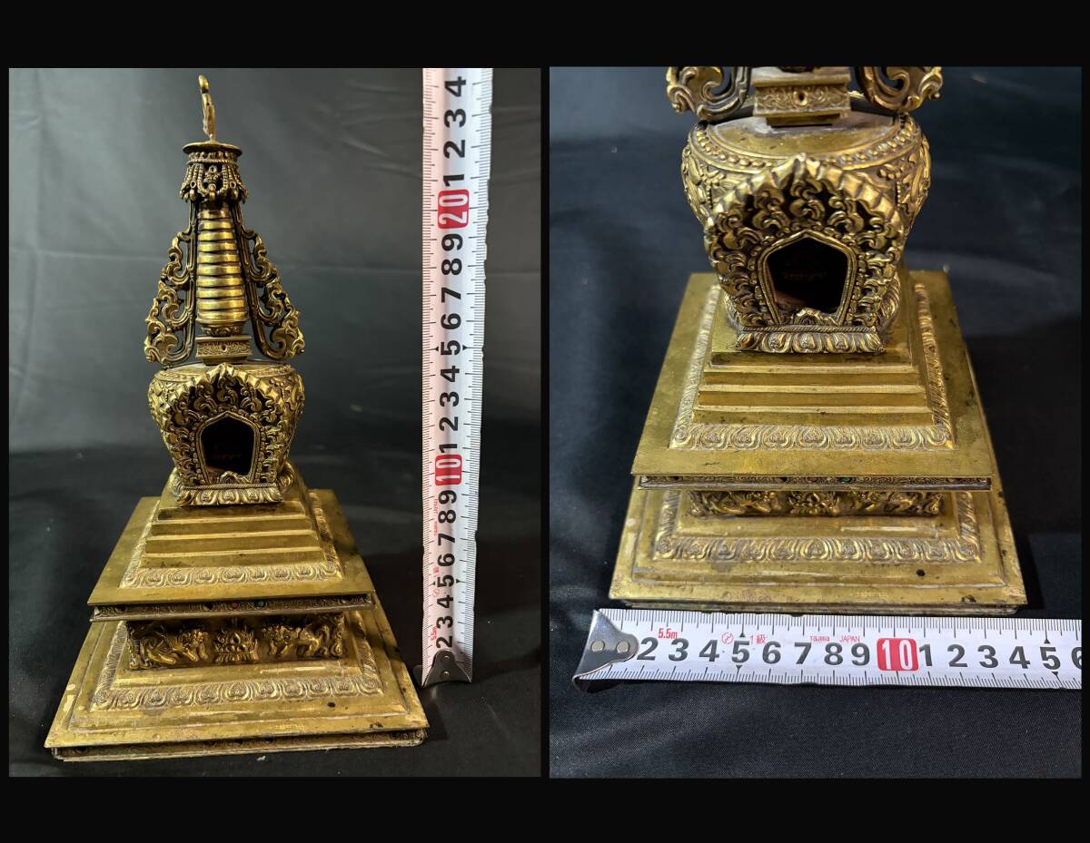 仏教美術 金鍍金 仏舎利塔 （仏像密教法具舎利塔仏具）の落札情報詳細