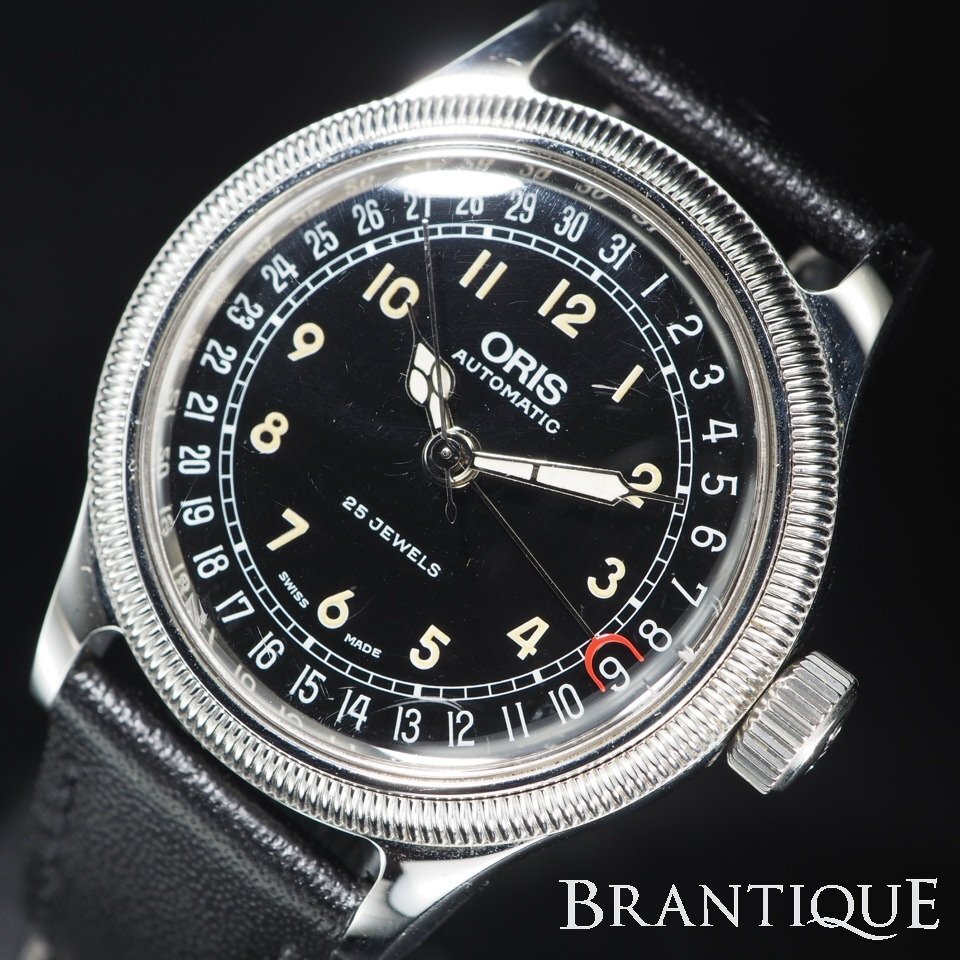 ORIS】オリス ポインターデイト 6651 手巻き 革ベルト ボーイズ 腕時計