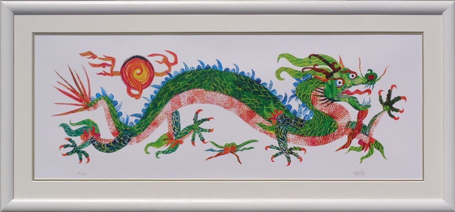 中古】エリック カール リトグラフ ペンギンの親子 414/1000 版画 はら
