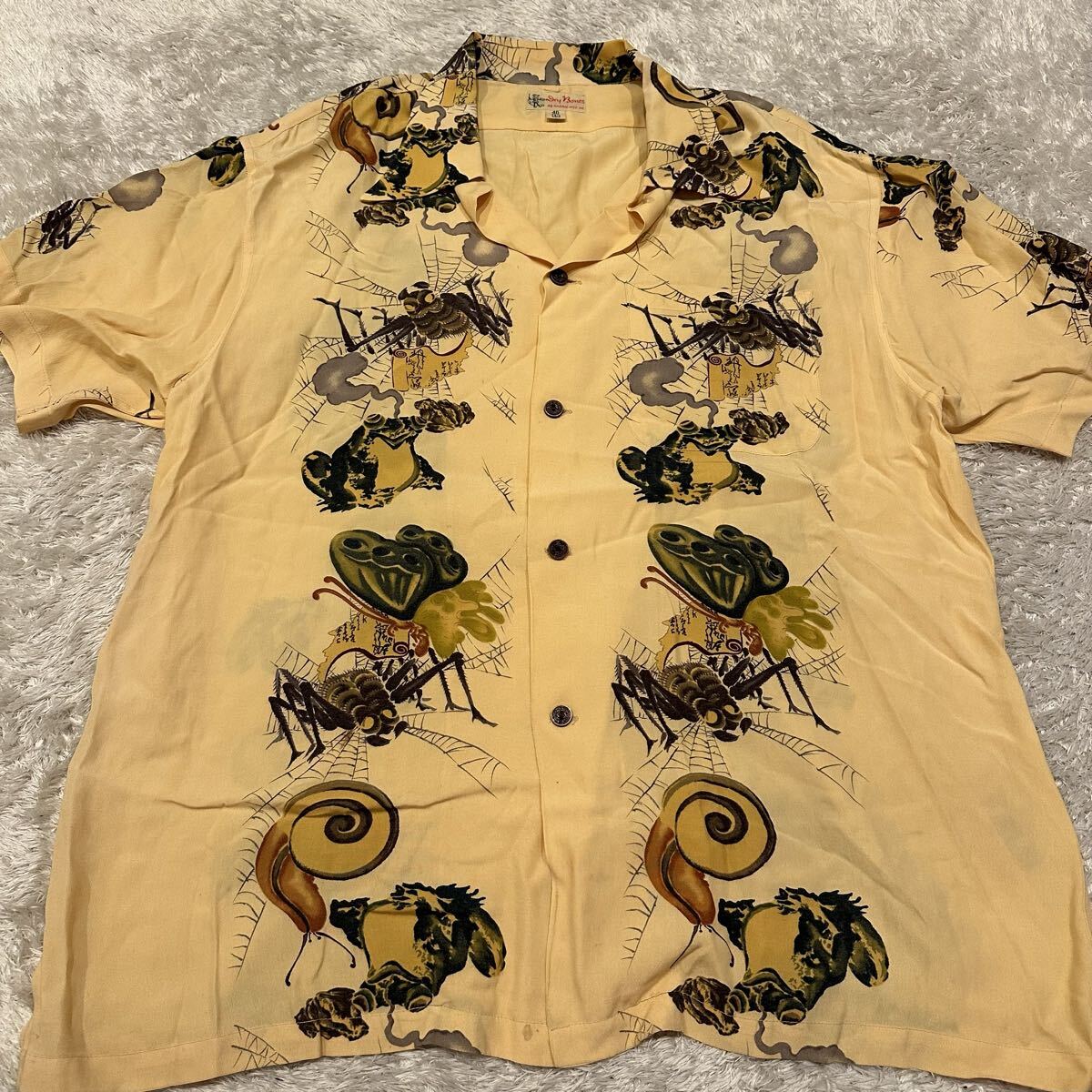 中古】☆ドライボーンズ☆妖怪アロハシャツ/ドクロ柄/和柄/サイズ38の