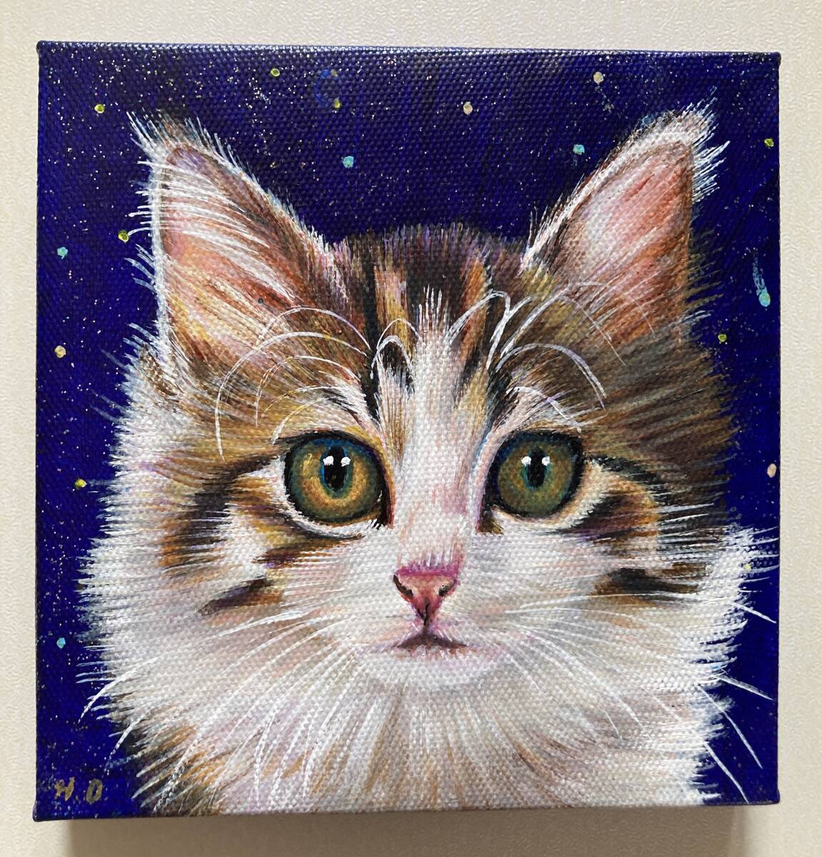 ま*ん様 手描き アクリル画 トスカーナ 猫 風景画 イラスト イタリア