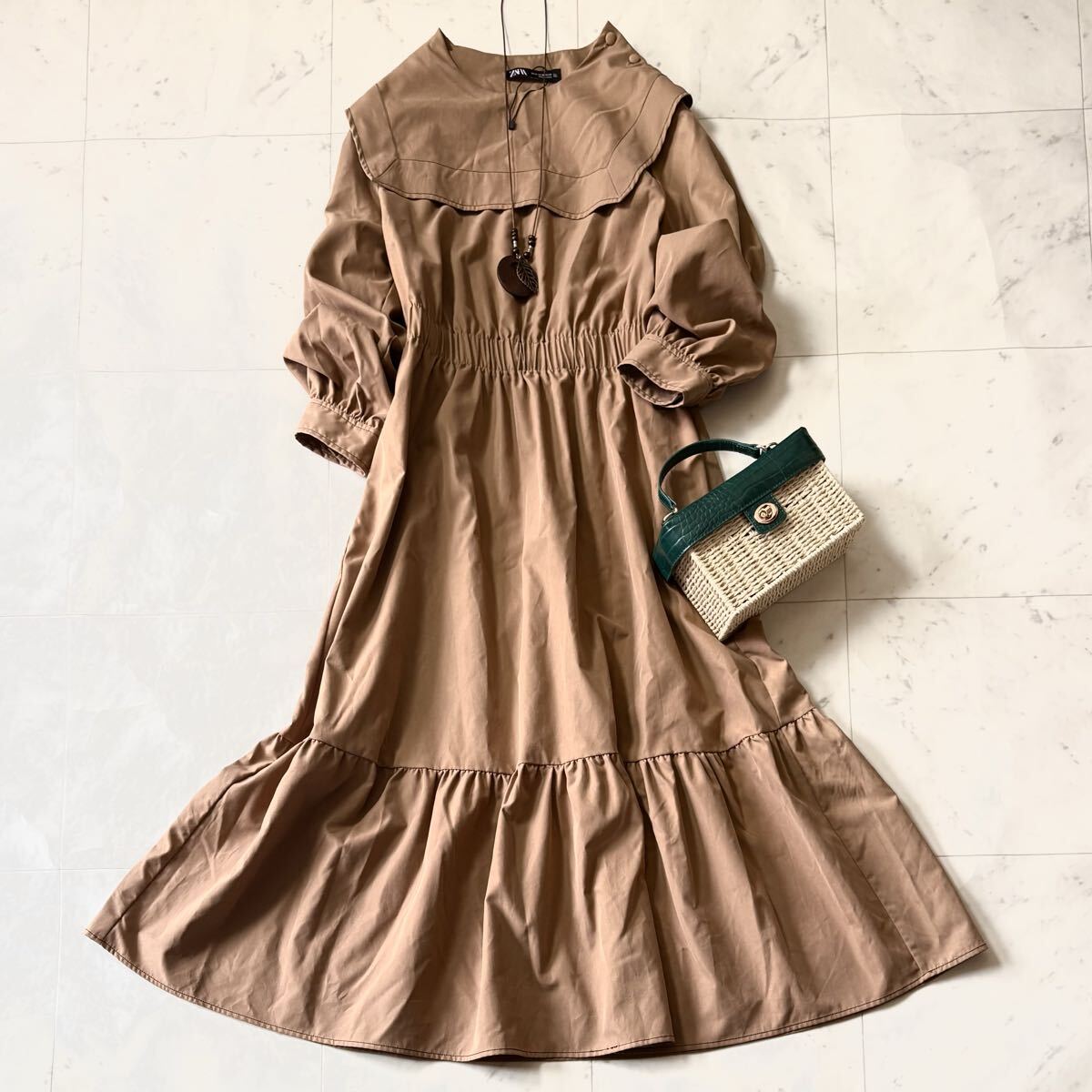 ローラアシュレイ Laura Ashley セーラーカラーロングワンピース