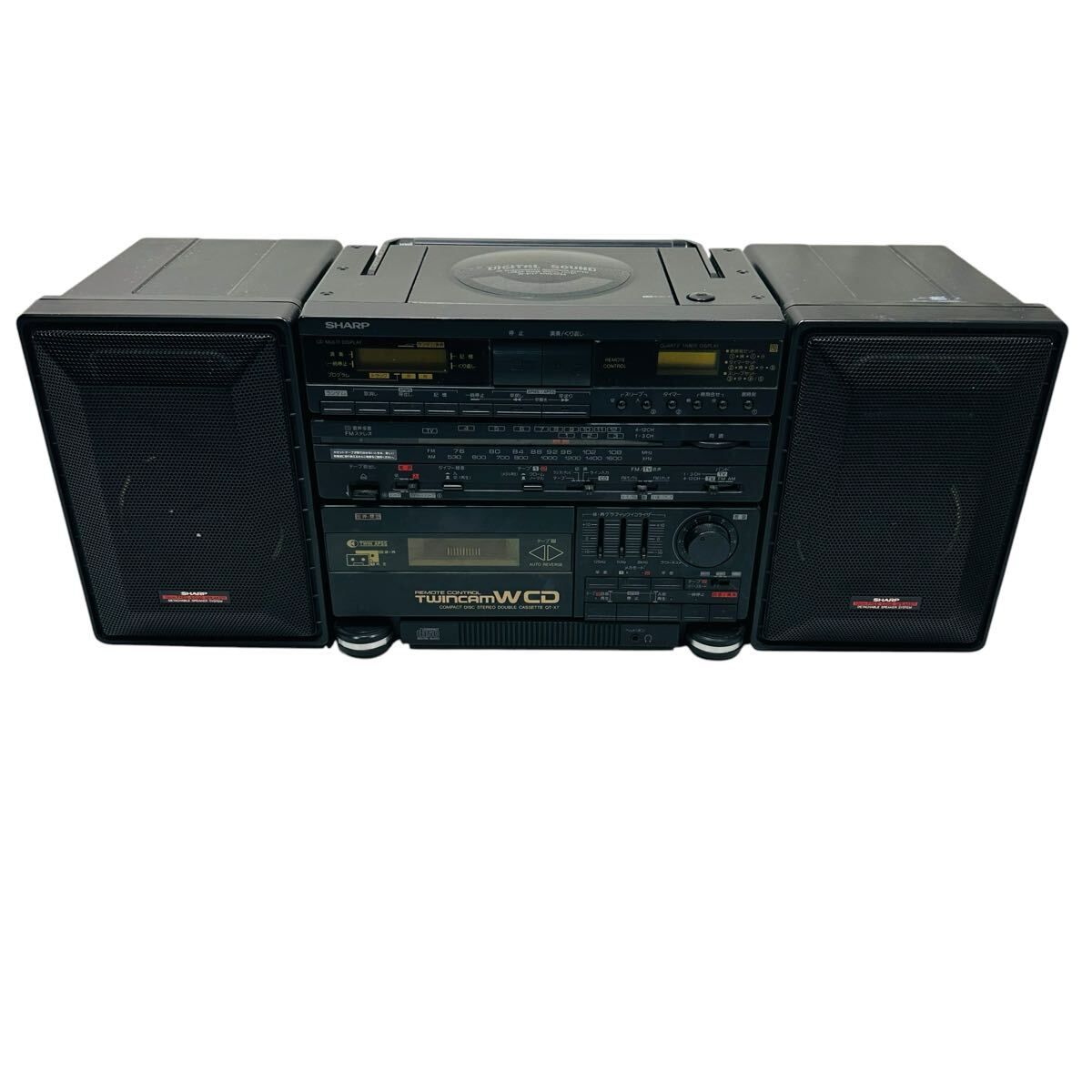 SHARP シャープ QT-83CD CDラジカセ 貴重リモコン付き TWIN CD TWINCAM