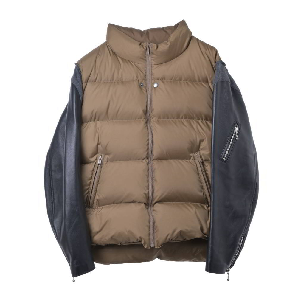 目立った傷や汚れなし】undercover 袖レザー ダウンジャケット Leather