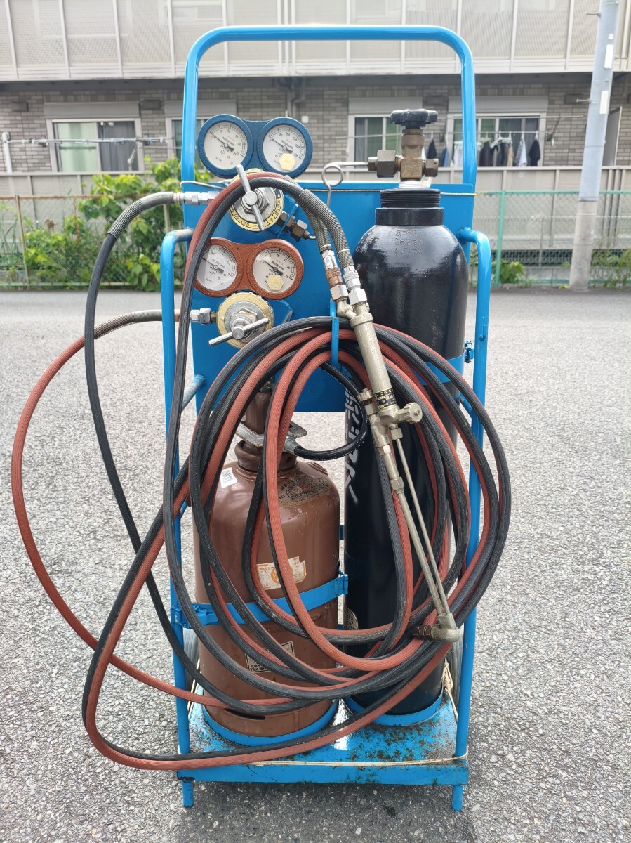 ◇運搬車 ガス溶接 ガス溶断 溶接機 切断機、ボンベ、ホース付き ガス 