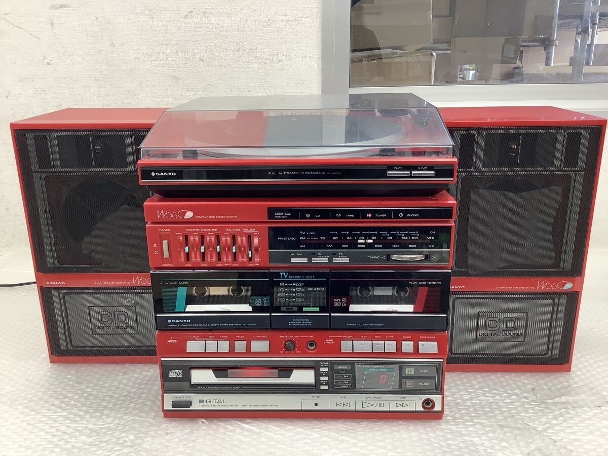 中古】稀少品 SANYO 80年代 ミニコンポ 「DC-W05 CD」 PL&SP&TAC SET品
