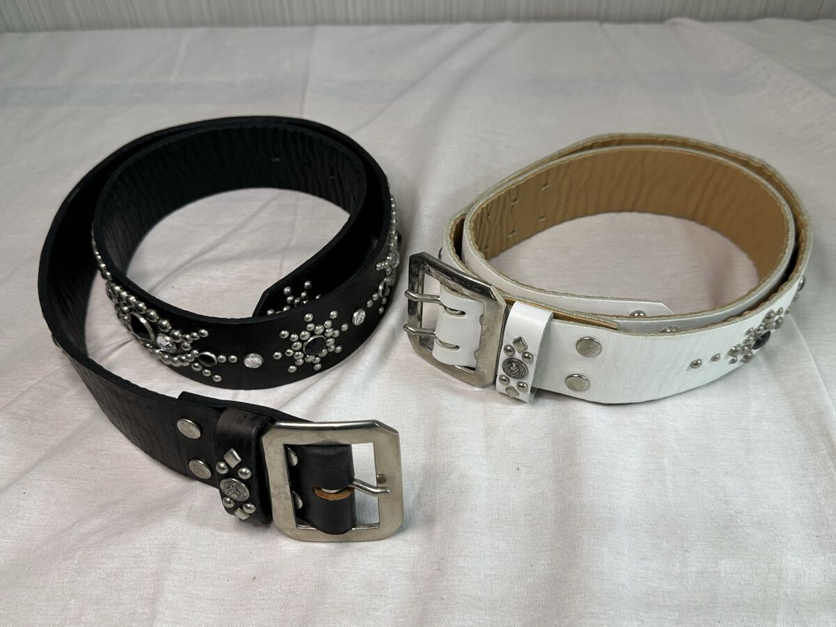 中古】1円スタートモダンパイレーツ スタッズ レザー ベルト GLAY TERU