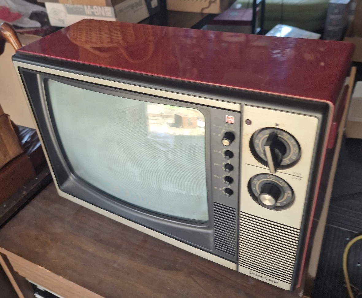 中古】昭和レトロ 三菱 ブラウン管テレビ 14CP-A20R オブジェ UHF VHF