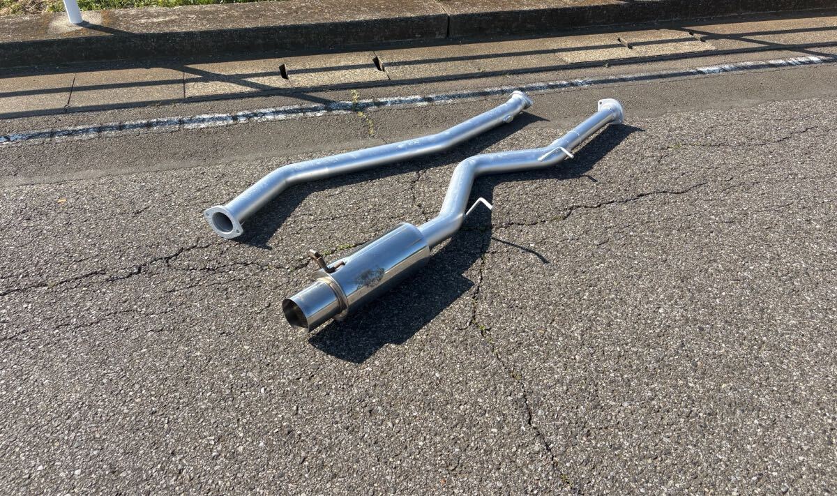 jzx100 フルストレート デュアルマフラー ワンオフ チタン風 出口延長 