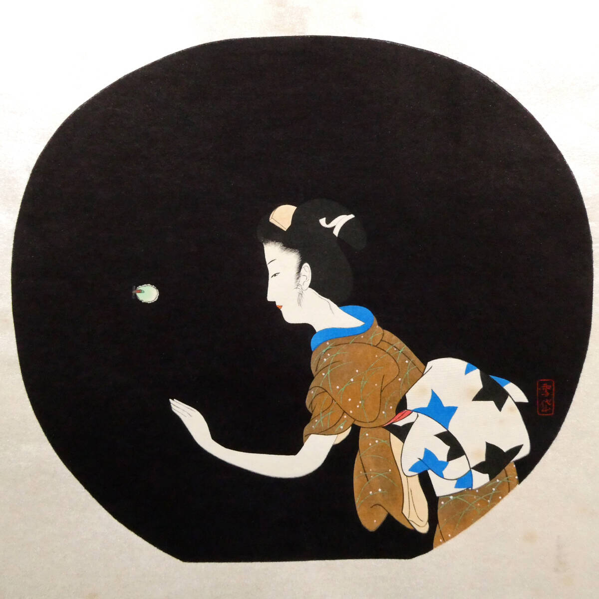 中古】☆小村雪岱☆うちわ絵八佳揃☆限定版高見澤木版画☆47/280☆16の