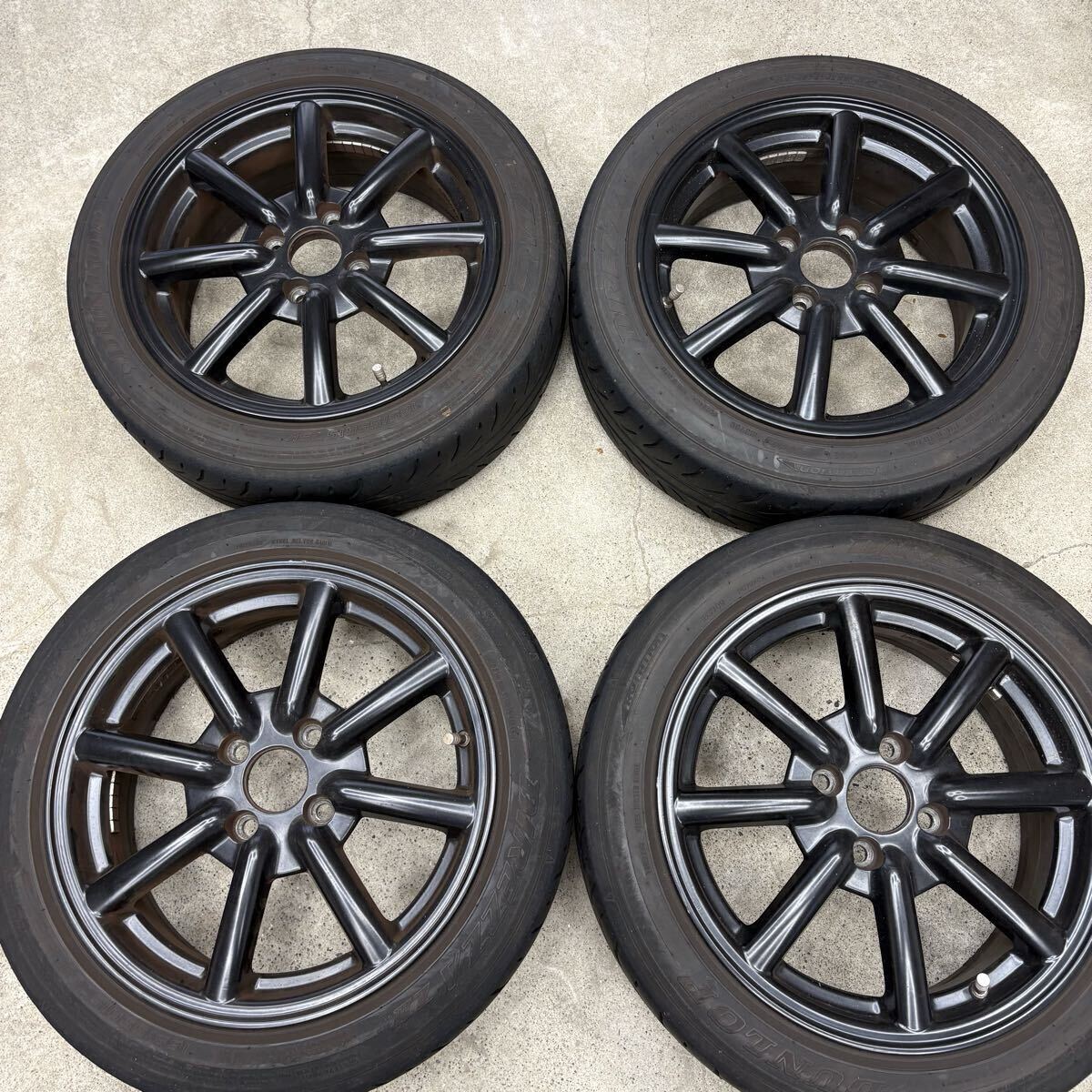 BRブラックレーシング 15インチ 6・5J＋45 PCD100 4H 185/55 ワタナベ