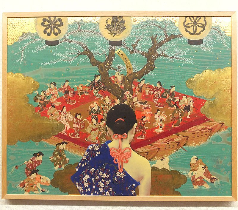美術品】智内兄助(1948-)○幻想的童女画変形50号連作4点組『春,夏,秋