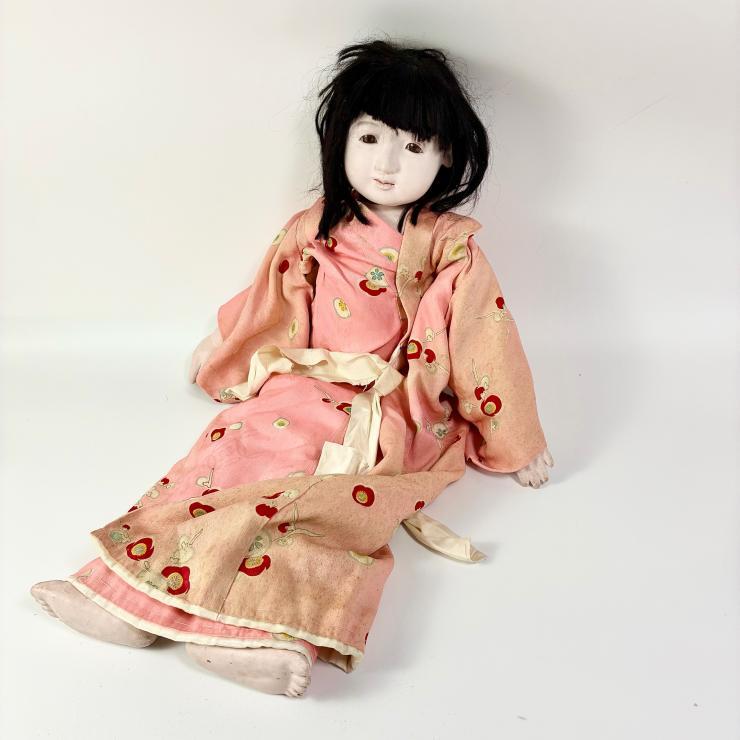 中古】鈴乃屋着付人形 セイコ セキグチ製 日本人形＊市松人形＊着物