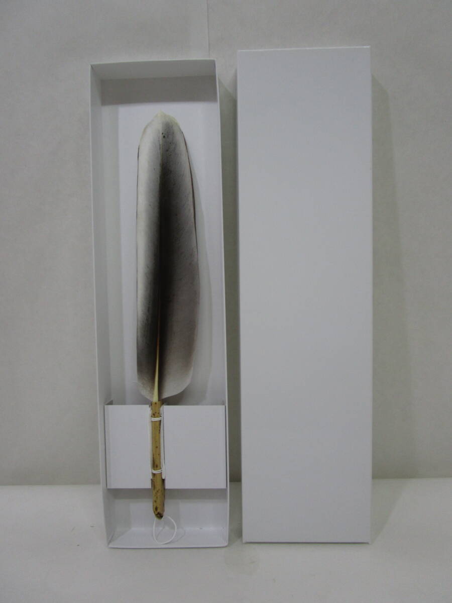 鳳斎作　羽箒 中古】☆青鸞羽箒 仕立師 杉本鳳堂作 双羽 炉・風炉兼用 三つ羽根 共箱