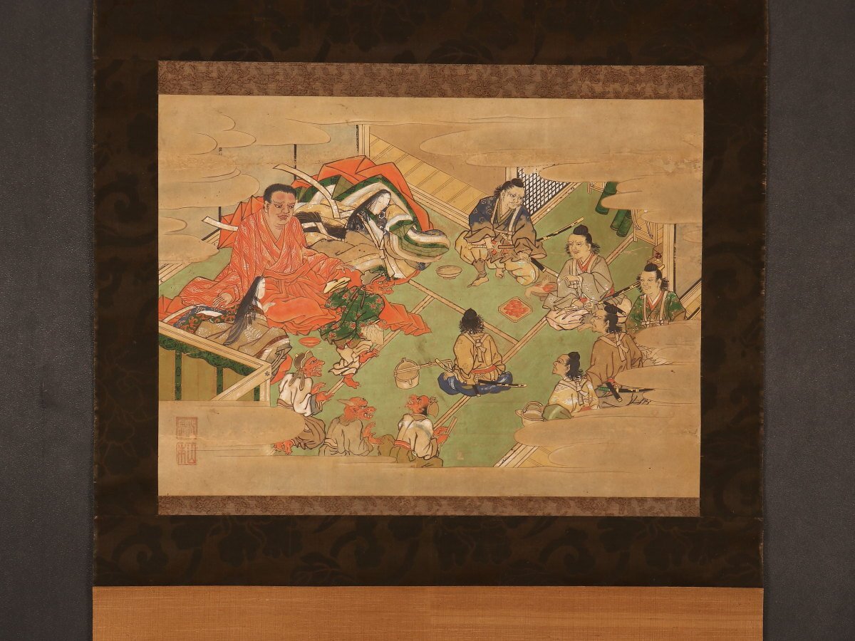 35-3 妖怪！歌川国芳「源頼光 酒呑童子」本物 浮世絵 大判 錦絵 木版画