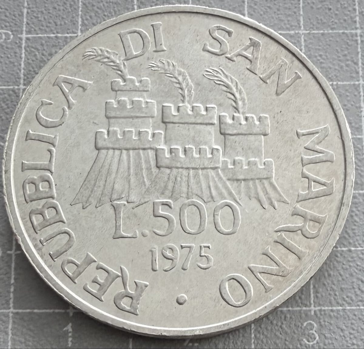 中古】＄1859 サンマリノ 1975年 50リラ 25mm 魚の群れ コイン 硬貨