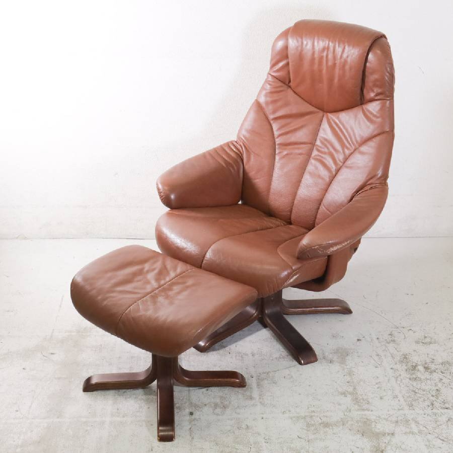 中古】526 展示品 IDC大塚家具 ルーニー 本革3人掛けソファ(3シーター