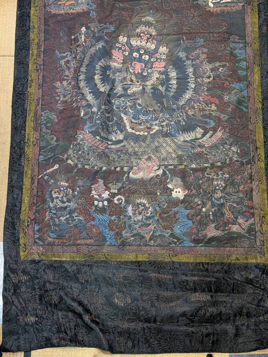 中古】☆鍍金銅多面多臂多脚 ヴァジュラバイラヴァ父母仏立像 大威徳