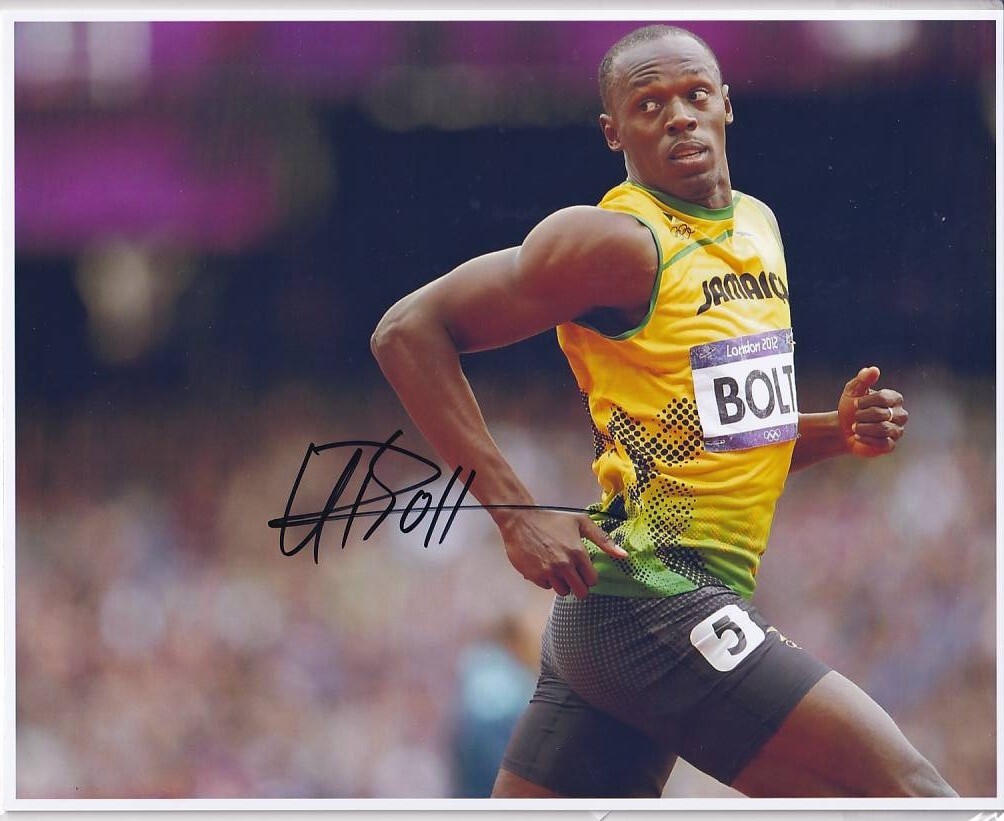 新品】ウサイン・ボルト 直筆サインフォト/写真 陸上 Usain Boltの落札