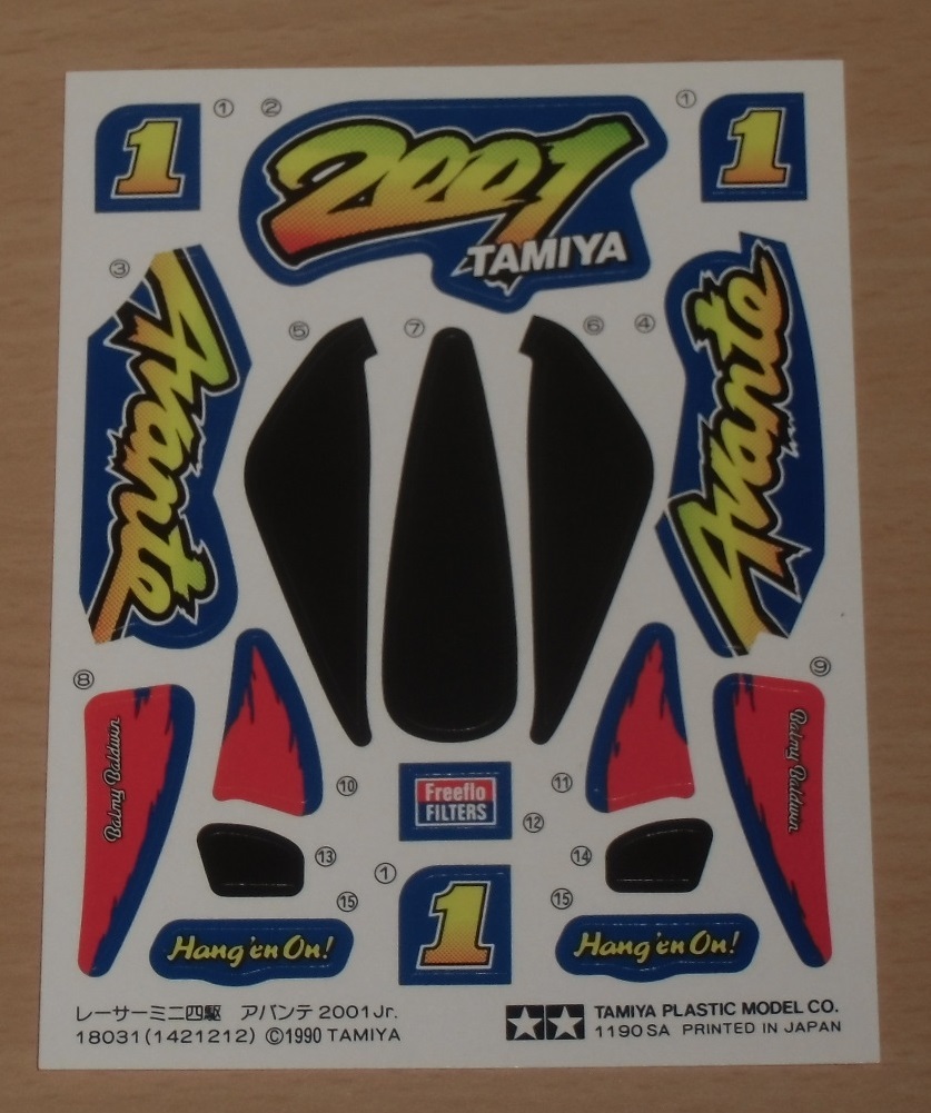 新品】タミヤ アバンテ 2001 ボディステッカー 当時物の落札情報詳細