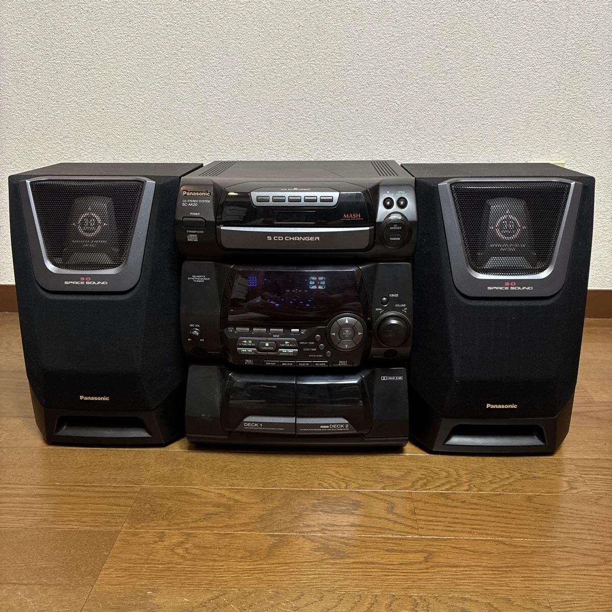 □美品 Panasonic パナソニック 5CDチェンジャー/Wカセット/FM/AM