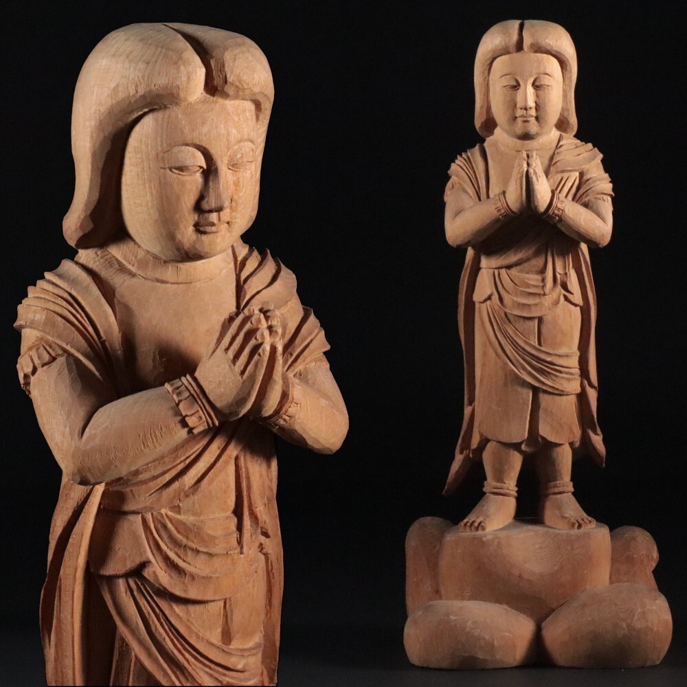 中古】『不動明王像』掛軸〔紙本 肉筆〕/ 仏画 仏像 矜羯羅童子 制多迦