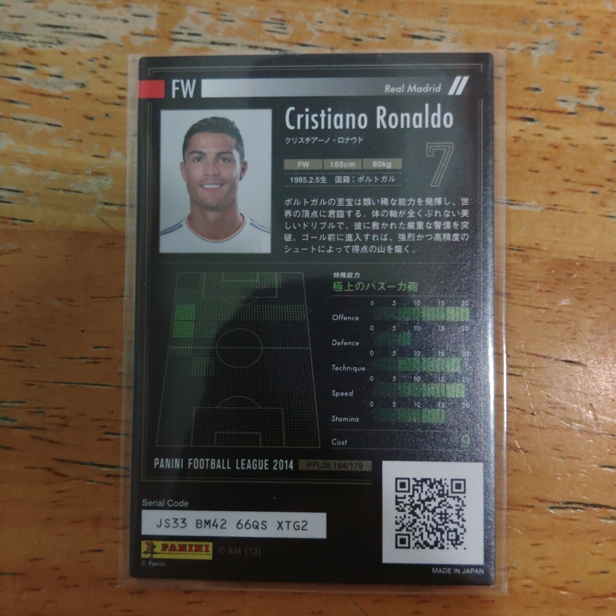 レア TREBLE CRISTIANO RONALDO ジャージカード サイン入り CR7