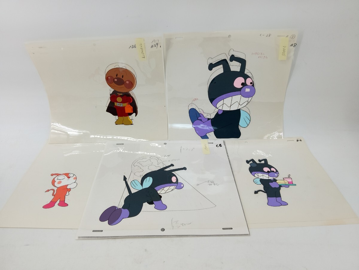 中古】!!やなせたかし先生 ばいきんマン /ドキンちゃん直筆イラスト