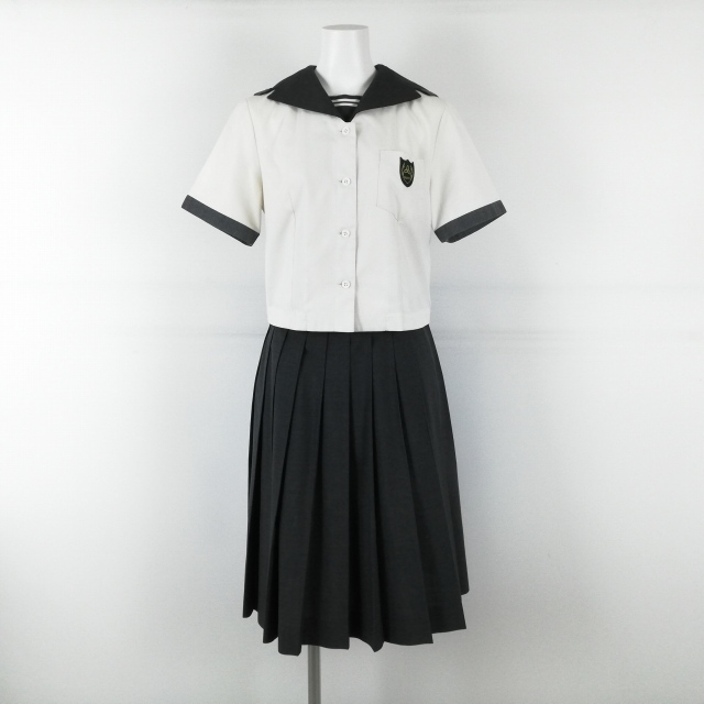 新品】セーラー服 冬 上 長袖 白襟（襟カバー）無地 日本製 （ニッケ